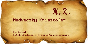 Medveczky Krisztofer névjegykártya